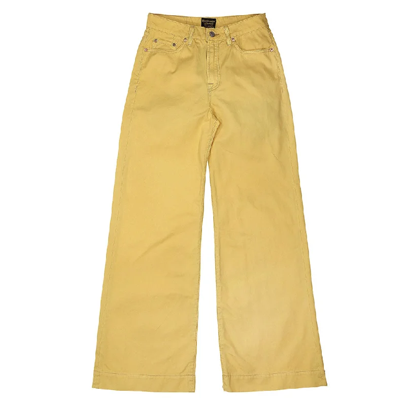 5-Pocket High Rise Wide Twill Pants - Dijon