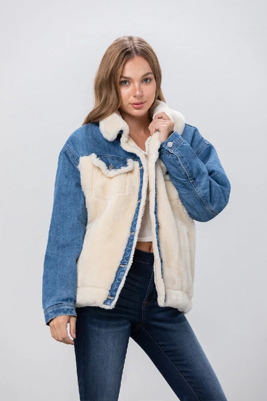 Be the Boss Sherpa Denim Jacket