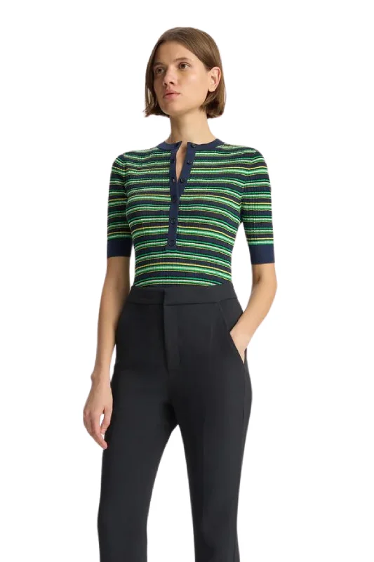 Fisher Top in Green Stripe