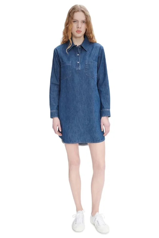 Texas Dress in Washed Indigo