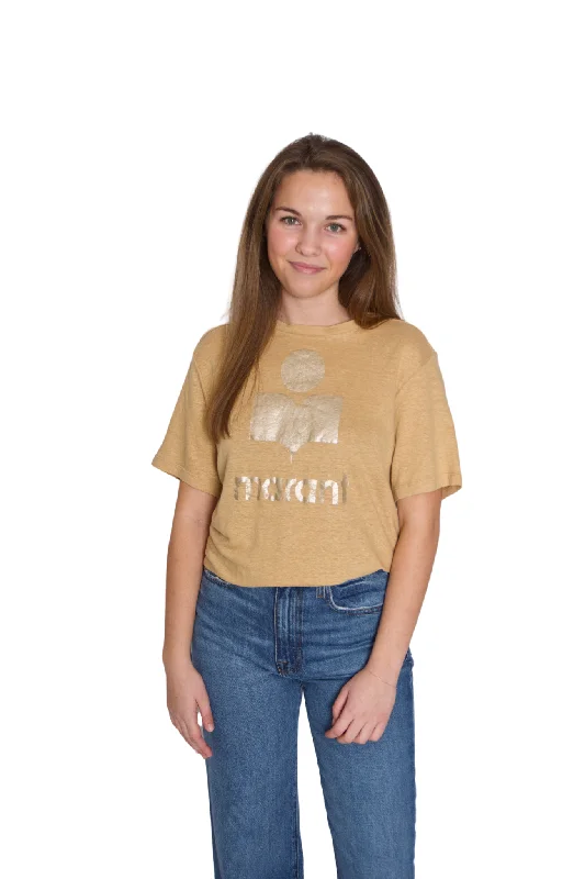 Zewel Tee in Sahara with Gold