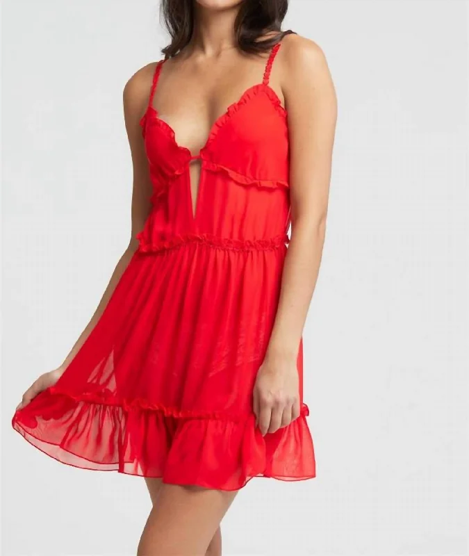 Frida Chemise In Cherry