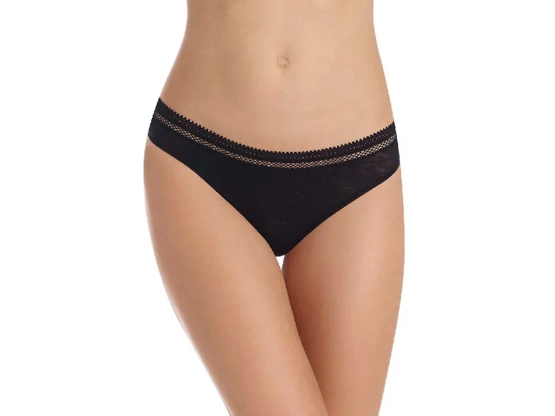 Pure Pima Thong Panty In Black