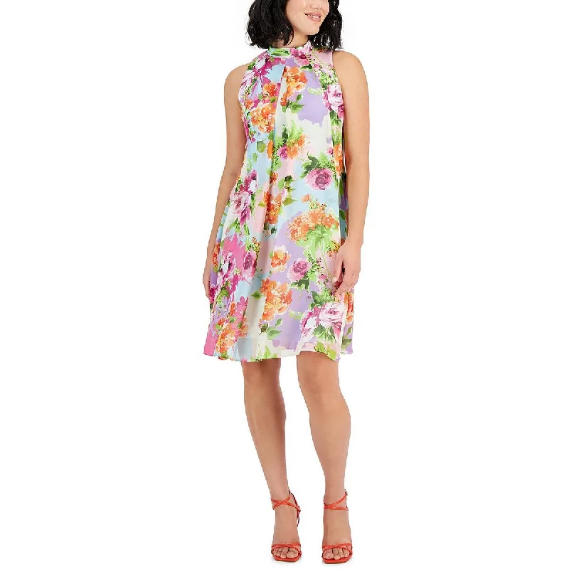 Signature By Robbie Bee Womens Petites Floral Cocktail And Party Dress