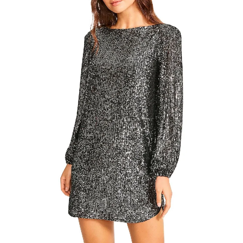 Steve Madden Womens Delorean Sequined Mini Cocktail and Party Dress