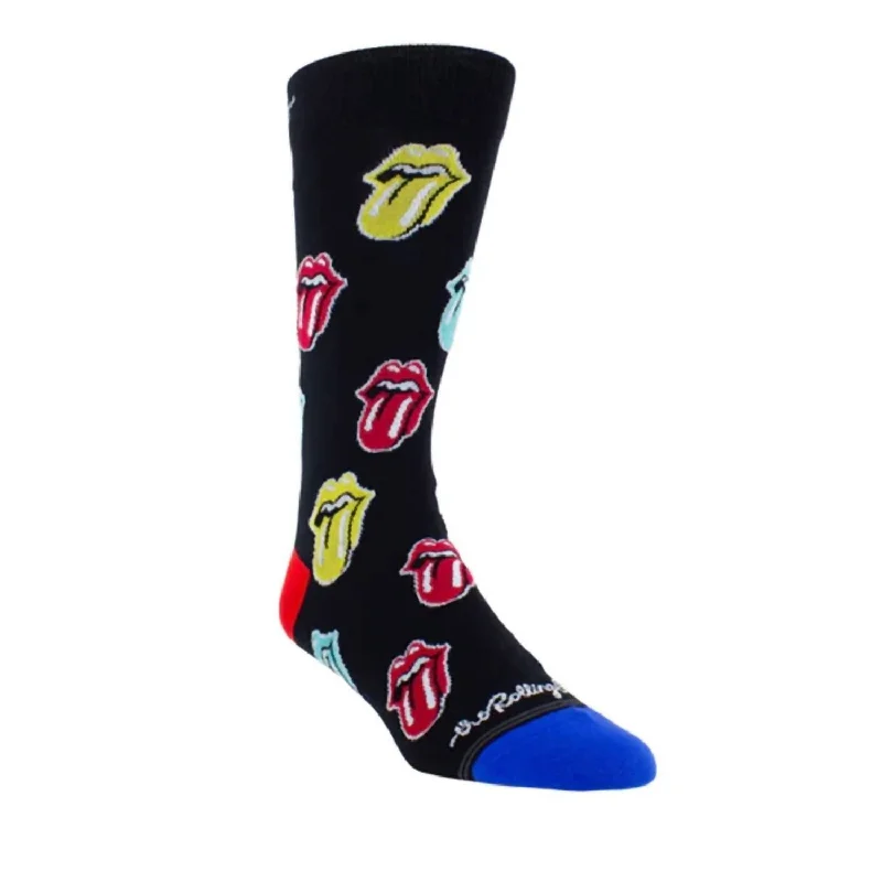 Unisex - The Rolling Stones Multi Color Tongues Socks In Black Multi