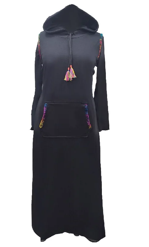 Women's Jersey Hooded Long Dress Abaya