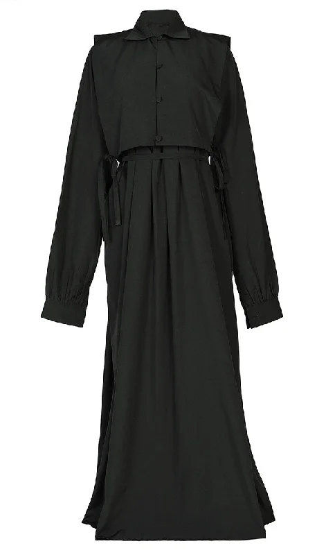 Women's Black Kashibo Abaya With Short Jacket