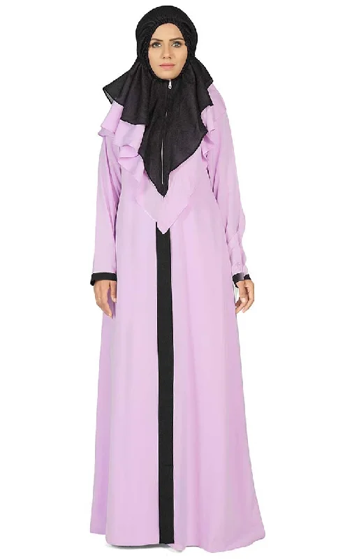 Women's Contrasted Black And Lavender Prayer Dress