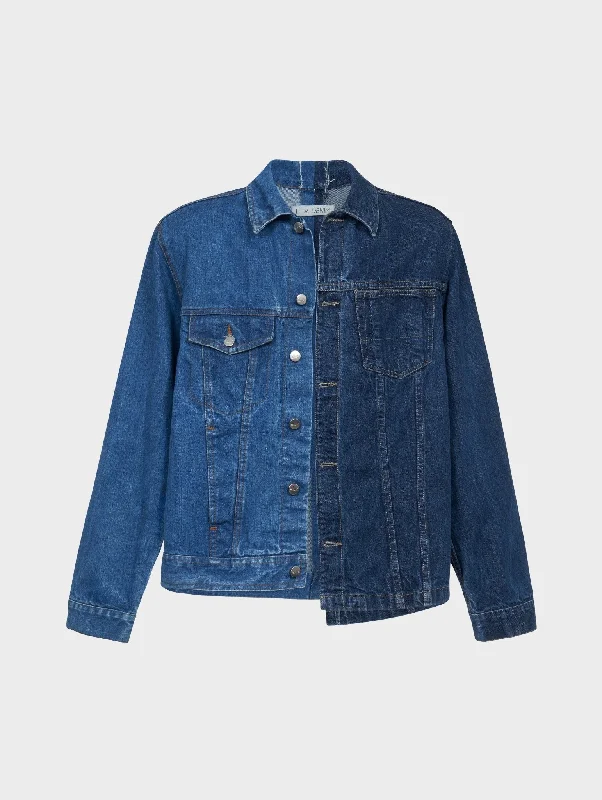 Dark Mid Blue Contrast Denim Jacket