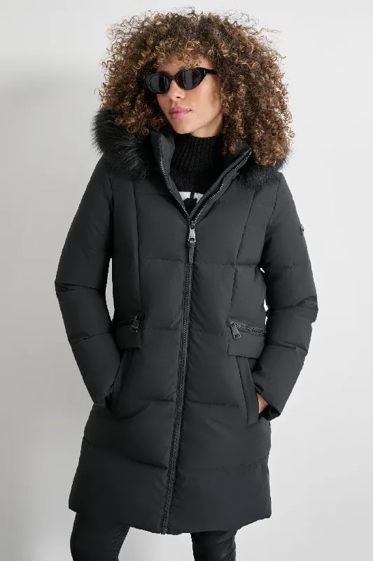 Long Puffer With Double Pockets