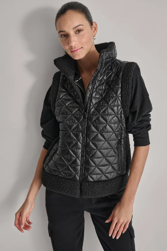 DIAMOND QUILTED PUFFER VEST