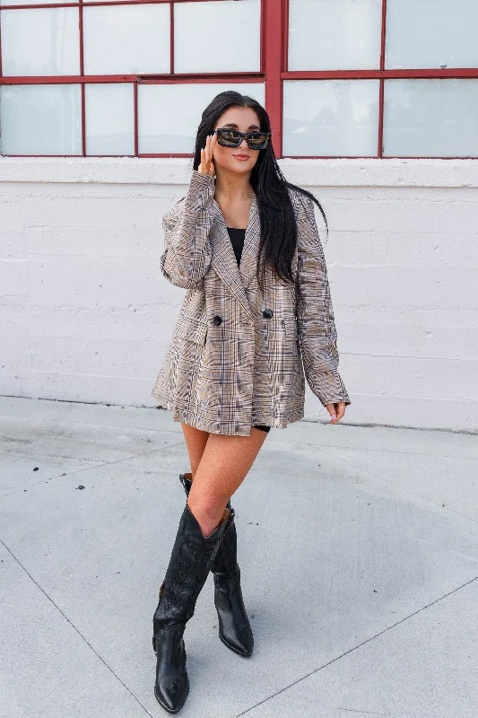 Kenny Oversized Plaid Blazer