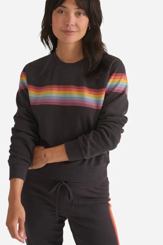 Marine Layer Anytime Sweatshirt in Washed Black Stripe