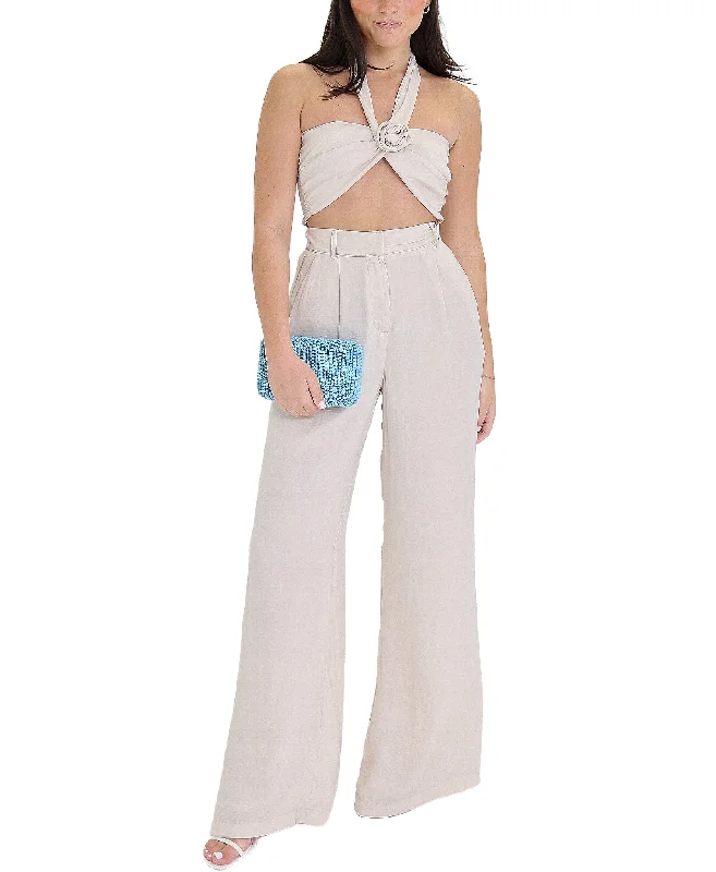 Crop Halter Top & Pants Set- 2 Pc Set