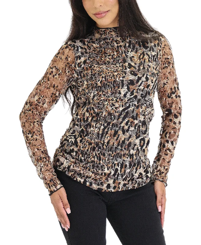 Leopard Lace Top w/ Crystals